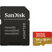Carte microSDXC SanDisk Extreme™ 64 GB Class 10, UHS-I, UHS-Class 3, v30 Video Speed Class Standard de puissance A2