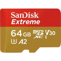 SanDisk Extreme™ microSDXC-Karte 64 GB Class 10, UHS-I, UHS-Class 3, v30 Video Speed Class A2-Leistungsstandard SanDisk Extreme™ microSDXC-Karte 64 GB Class 10, UHS-I, UHS-Class 3, v30 Video Speed Class A2-Leistungsstandard