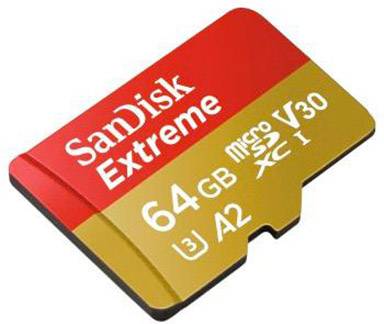 SanDisk Extreme™ microSDXC-Karte 64 GB Class 10, UHS-I, UHS-Class 3, v30 Video Speed Class A2-Leistungsstandard