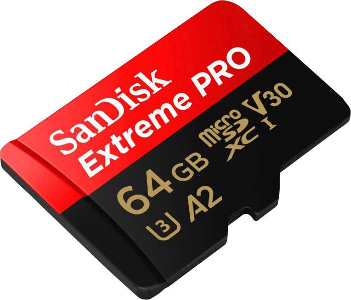 SanDisk Extreme Pro® microSDXC-Karte 64 GB Class 10, UHS-I, UHS-Class 3, v30 Video Speed Class A2-Leistungsstandard
