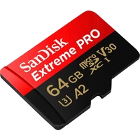 SanDisk Extreme Pro® microSDXC-Karte 64 GB Class 10, UHS-I, UHS-Class 3, v30 Video Speed Class A2-Leistungsstandard SanDisk Extreme Pro® microSDXC-Karte 64 GB Class 10, UHS-I, UHS-Class 3, v30 Video Speed Class A2-Leistungsstandard