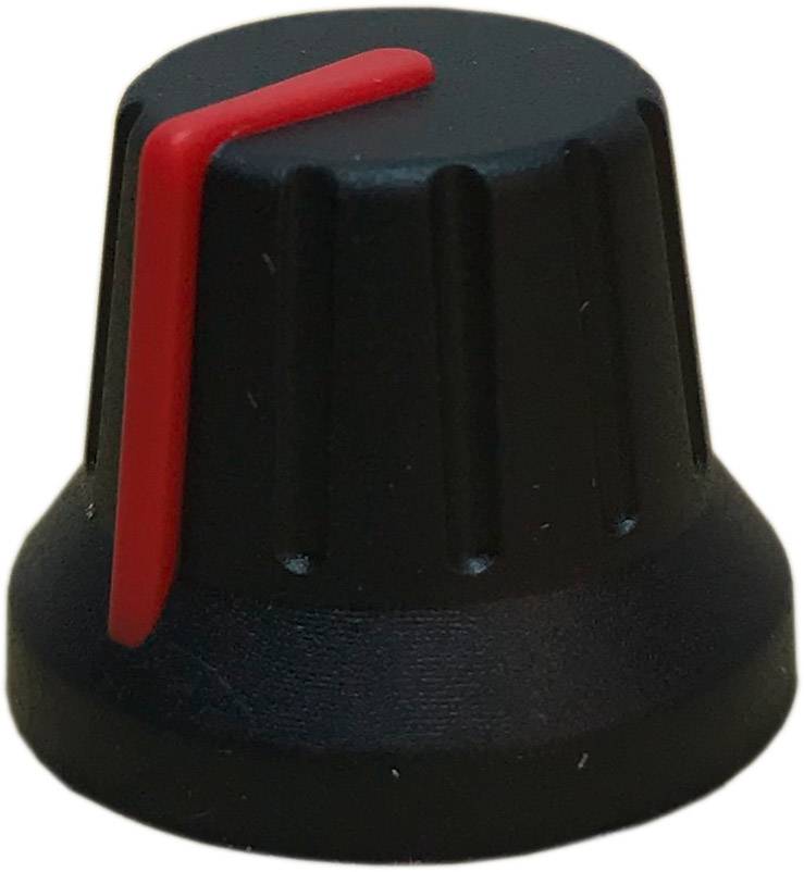 PSP 49009-R 49009-R Drehknopf mit Zeiger Schwarz, Rot (Ø x H) 18.8 mm x 15.24 mm