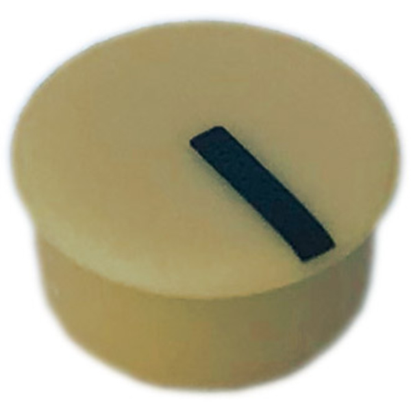 PSP C110-4 Abdeckkappe Cream, Schwarz Passend für Rundknopf 11 mm