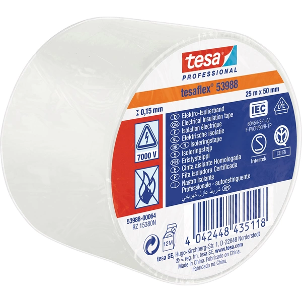 Tesa 53988-00064-00 Isolierband tesa® Professional Weiß (L x B) 25m x 50mm 1St. Tesa 53988-00064-00 Isolierband tesa® Professional Weiß (L x B) 25m x 50mm 1St.