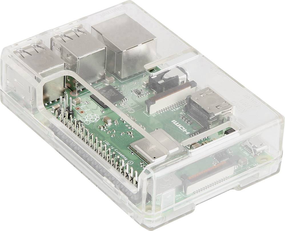 Joy-it RB-CASE+15 SBC-Gehäuse Passend für (Entwicklungskits): Raspberry Pi Durchsichtig