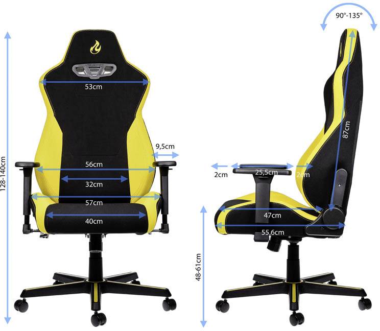 Nitro Concepts S300 Astral Yellow Gaming-Stuhl Schwarz, Gelb