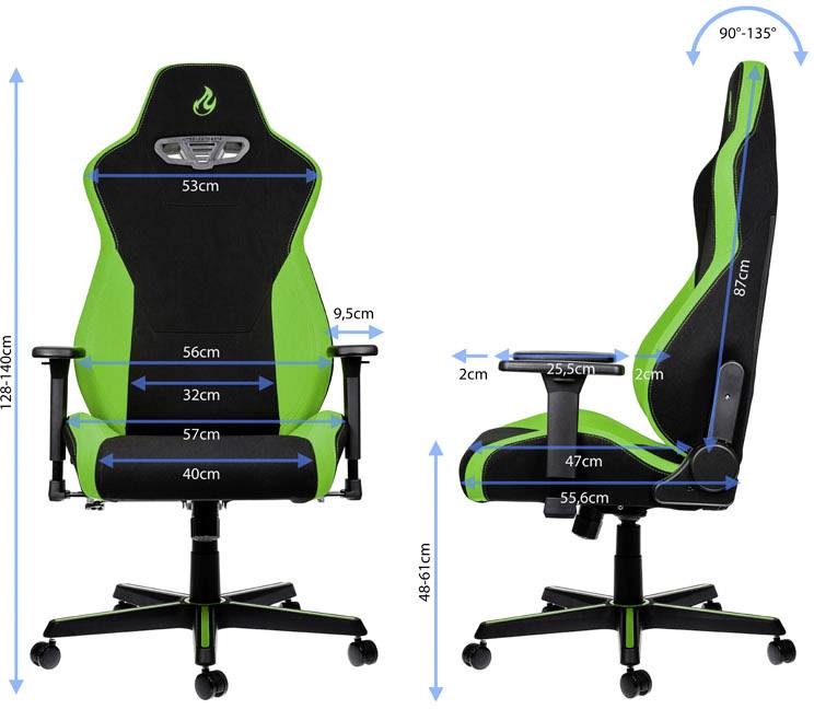 Nitro Concepts S300 Atomic Green Gaming-Stuhl Schwarz, Grün