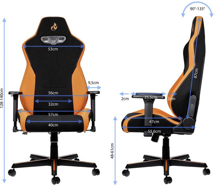 Nitro Concepts S300 Horizon Orange Gaming-Stuhl Schwarz, Orange