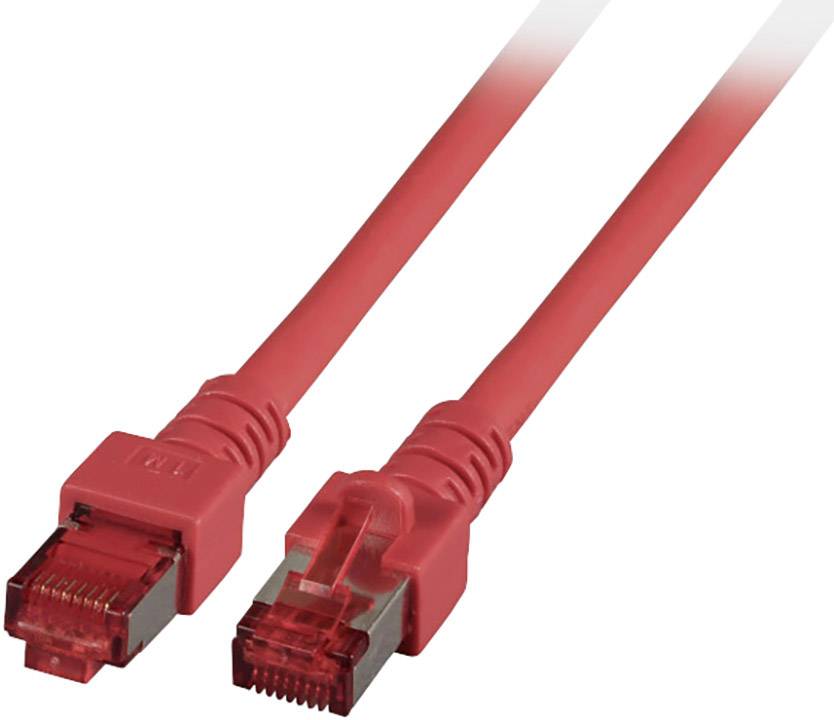 EFB Elektronik K5512.30 RJ45 Netzwerkkabel, Patchkabel CAT 6 S/FTP 30.00 m Rot Flammwidrig, Halogenfrei, mit Rastnasenschutz, vergoldete