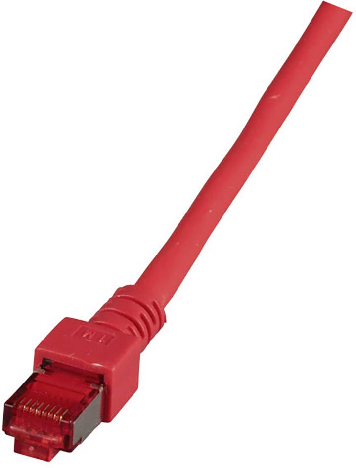 EFB Elektronik K5512.7,5 RJ45 Netzwerkkabel, Patchkabel CAT 6 S/FTP 7.50 m Rot Flammwidrig, Halogenfrei, mit Rastnasenschutz, vergoldete