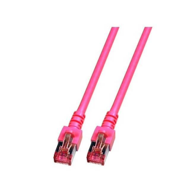EFB Elektronik K5519.1 RJ45 Netzwerkkabel, Patchkabel CAT 6 S/FTP 1.00 m Magenta Flammwidrig, Halogenfrei, mit Rastnasenschutz, vergoldete