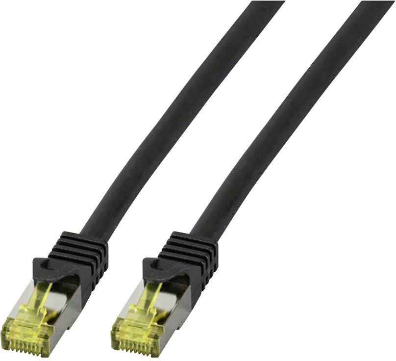 EFB Elektronik MK7001.10B RJ45 Netzwerkkabel, Patchkabel CAT 6a (Rohkabel CAT 7) S/FTP 10.00 m Schwarz Flammwidrig, Halogenfrei, mit