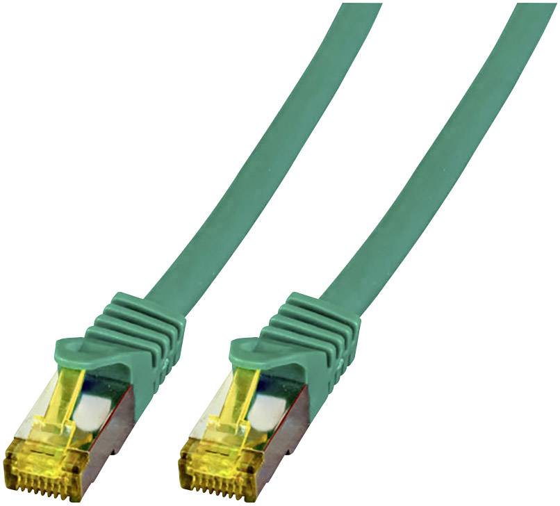 EFB Elektronik MK7001.10GR RJ45 Patchkabel CAT 6a (Rohkabel CAT 7) S/FTP 10.00 m Grün Flammwidrig, Halogenfrei, mit Rastnasenschutz, vergoldete