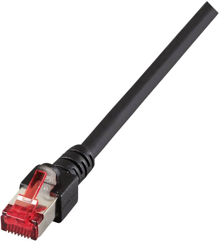EFB Elektronik K5515.1 RJ45 Netzwerkkabel, Patchkabel CAT 6 S/FTP 1.00 m Schwarz Flammwidrig, Halogenfrei, mit Rastnasenschutz, vergoldete