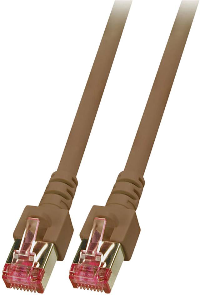 EFB Elektronik K5517.50 RJ45 Netzwerkkabel, Patchkabel CAT 6 S/FTP 50.00 m Braun Flammwidrig, Halogenfrei, mit Rastnasenschutz, vergoldete