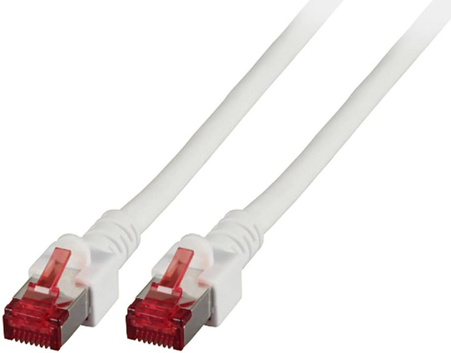 EFB Elektronik K5518.1,5 RJ45 Netzwerkkabel, Patchkabel CAT 6 S/FTP 1.50 m Weiß Flammwidrig, Halogenfrei, mit Rastnasenschutz, vergoldete