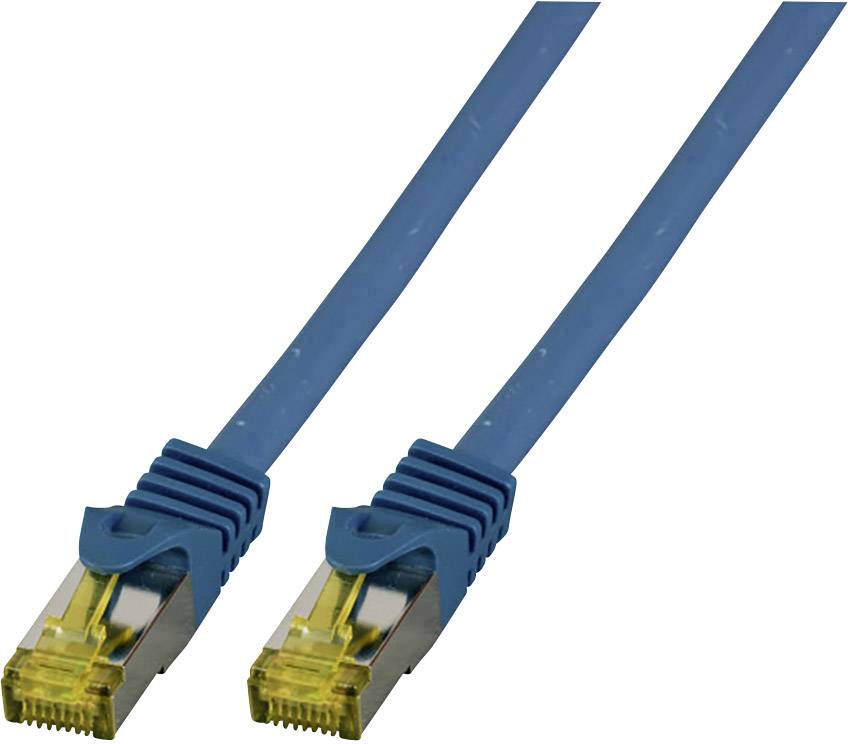 EFB Elektronik MK7001.1BL RJ45 Netzwerkkabel, Patchkabel CAT 6a (Rohkabel CAT 7) S/FTP 1.00 m Blau Flammwidrig, Halogenfrei, mit Rastnasenschutz