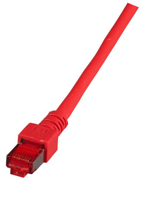 EFB Elektronik K5512.3 RJ45 Netzwerkkabel, Patchkabel CAT 6 S/FTP 3.00 m Rot Flammwidrig, Halogenfrei, mit Rastnasenschutz, vergoldete