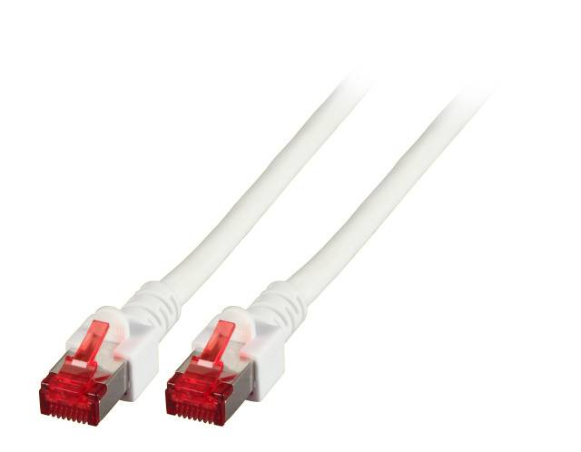 EFB Elektronik K5518.0,15 RJ45 Netzwerkkabel, Patchkabel CAT 6 S/FTP 15.00 cm Weiß Flammwidrig, Halogenfrei, mit Rastnasenschutz, vergoldete