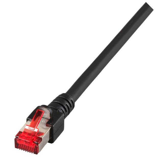 EFB Elektronik K5515.0,25 RJ45 Netzwerkkabel, Patchkabel CAT 6 S/FTP 25.00 cm Schwarz Flammwidrig, Halogenfrei, mit Rastnasenschutz, vergoldete