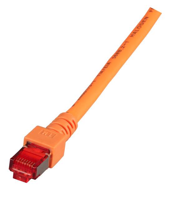 EFB Elektronik K5516.0,15 RJ45 Netzwerkkabel, Patchkabel CAT 6 S/FTP 15.00 cm Orange Flammwidrig, Halogenfrei, mit Rastnasenschutz, vergoldete