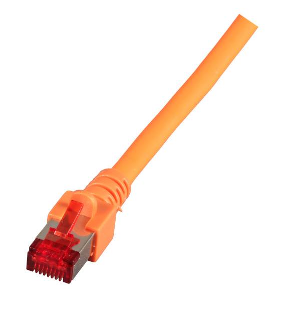 EFB Elektronik K5516.10 RJ45 Netzwerkkabel, Patchkabel CAT 6 S/FTP 10.00 m Orange Flammwidrig, Halogenfrei, mit Rastnasenschutz, vergoldete