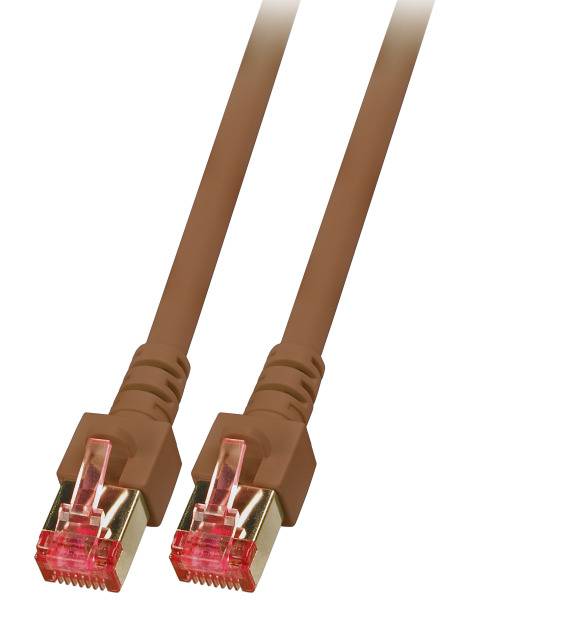 EFB Elektronik K5517.20 RJ45 Netzwerkkabel, Patchkabel CAT 6 S/FTP 20.00 m Braun Flammwidrig, Halogenfrei, mit Rastnasenschutz, vergoldete