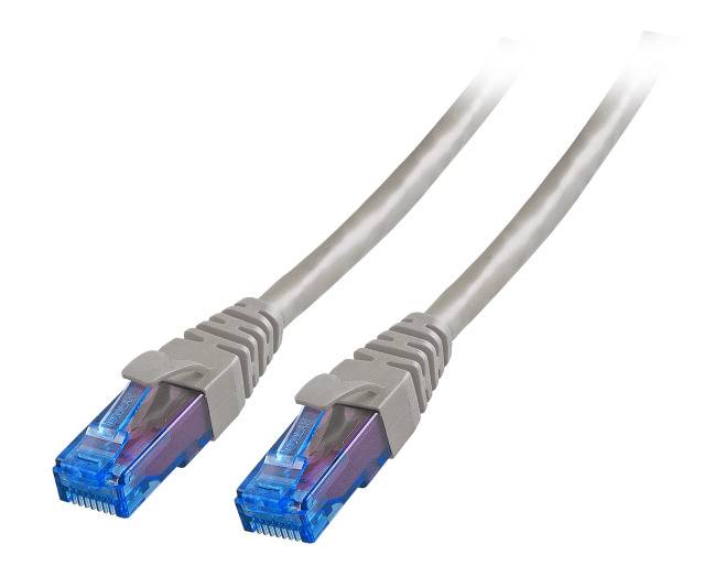 EFB Elektronik K8103GR.10 RJ45 Netzwerkkabel, Patchkabel CAT 6a U/UTP 10.00 m Grau Flammwidrig, Halogenfrei, mit Rastnasenschutz, vergoldete