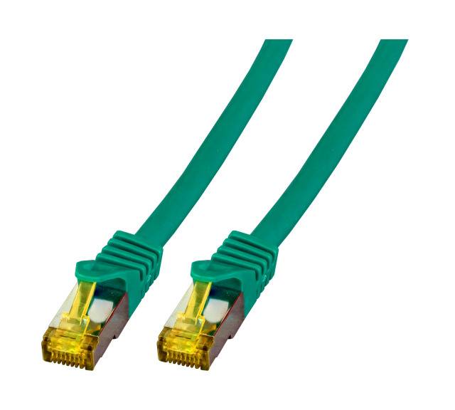EFB Elektronik MK7001.1,5GR RJ45 Patchkabel CAT 6a (Rohkabel CAT 7) S/FTP 1.50 m Grün Flammwidrig, Halogenfrei, mit Rastnasenschutz, vergoldete
