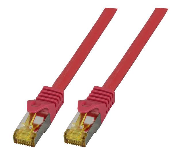 EFB Elektronik MK7001.1R RJ45 Netzwerkkabel, Patchkabel CAT 6a (Rohkabel CAT 7) S/FTP 1.00 m Rot Flammwidrig, Halogenfrei, mit Rastnasenschutz