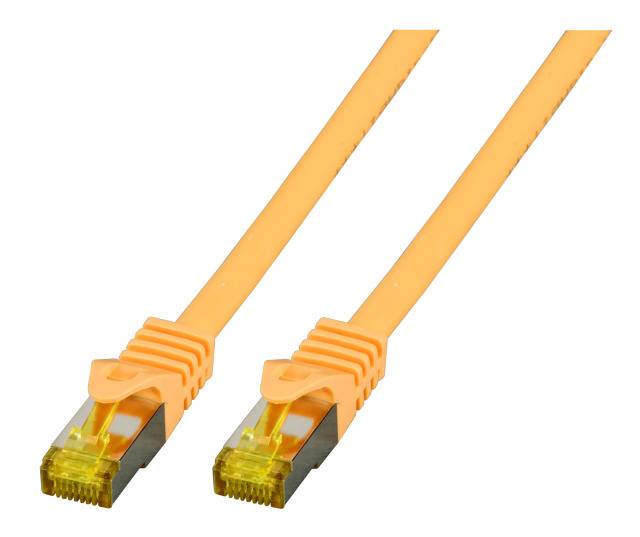 EFB Elektronik MK7001.25Y RJ45 Netzwerkkabel, Patchkabel CAT 6a (Rohkabel CAT 7) S/FTP 25.00 m Gelb Flammwidrig, Halogenfrei, mit Rastnasenschutz