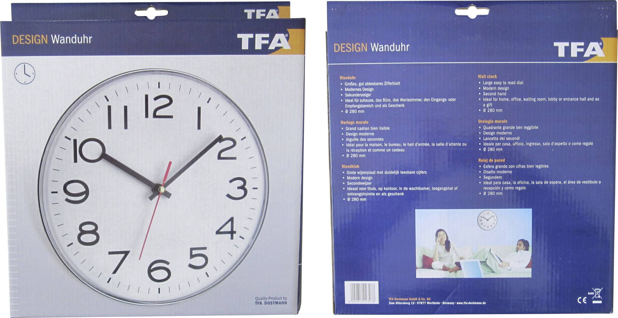 TFA Qarz-Wanduhr 60.3017