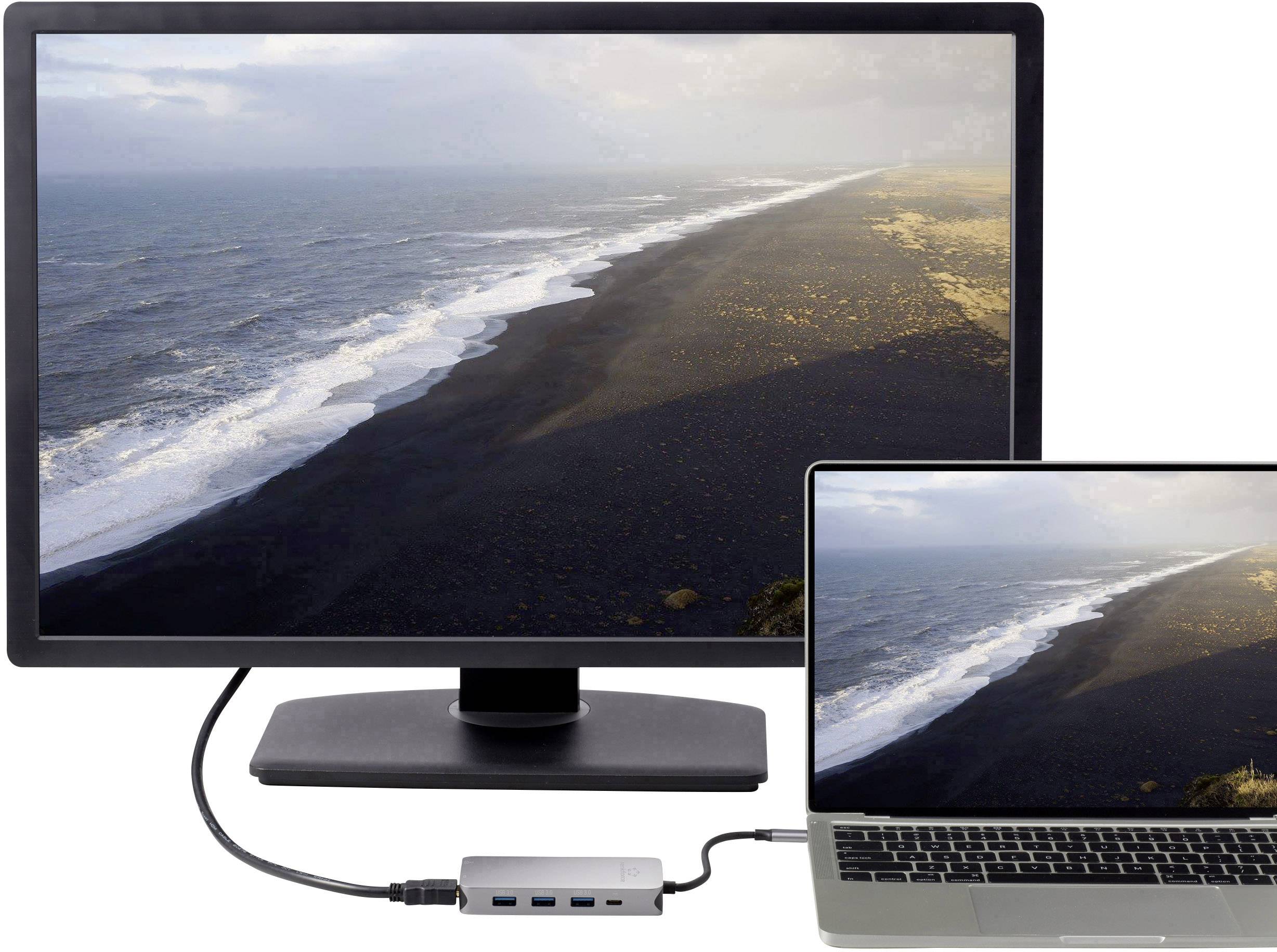 Renkforce 29039c277 USB-C® Notebook Dockingstation Passend für Marke (Notebook Dockingstations): Universal, Apple  inkl. Ladefunktion
