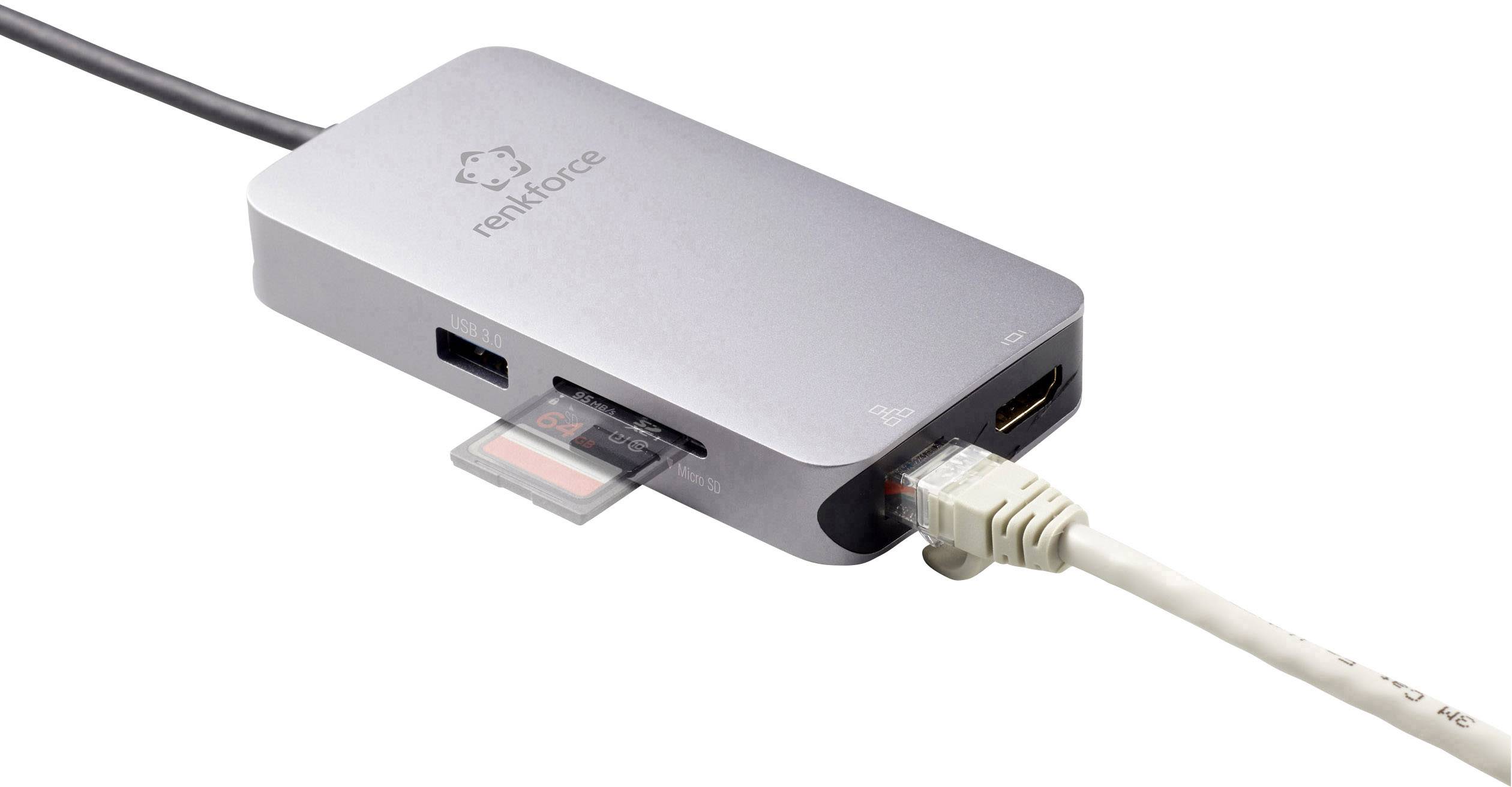 Renkforce 29039c277 USB-C® Notebook Dockingstation Passend für Marke (Notebook Dockingstations): Universal, Apple  inkl. Ladefunktion