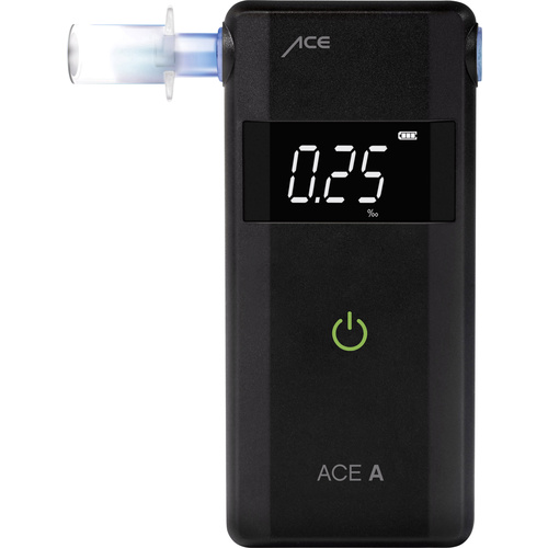 ACE A Alkoholtester Schwarz 0 bis 4 ‰ Verschiedene Einheiten anzeigbar, Alarm, inkl. Display, Count