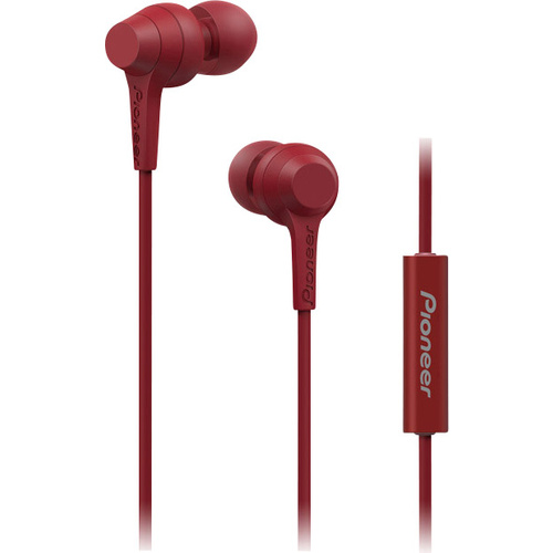 Pioneer SE-C1T In Ear Kopfhörer In Ear Headset Rot