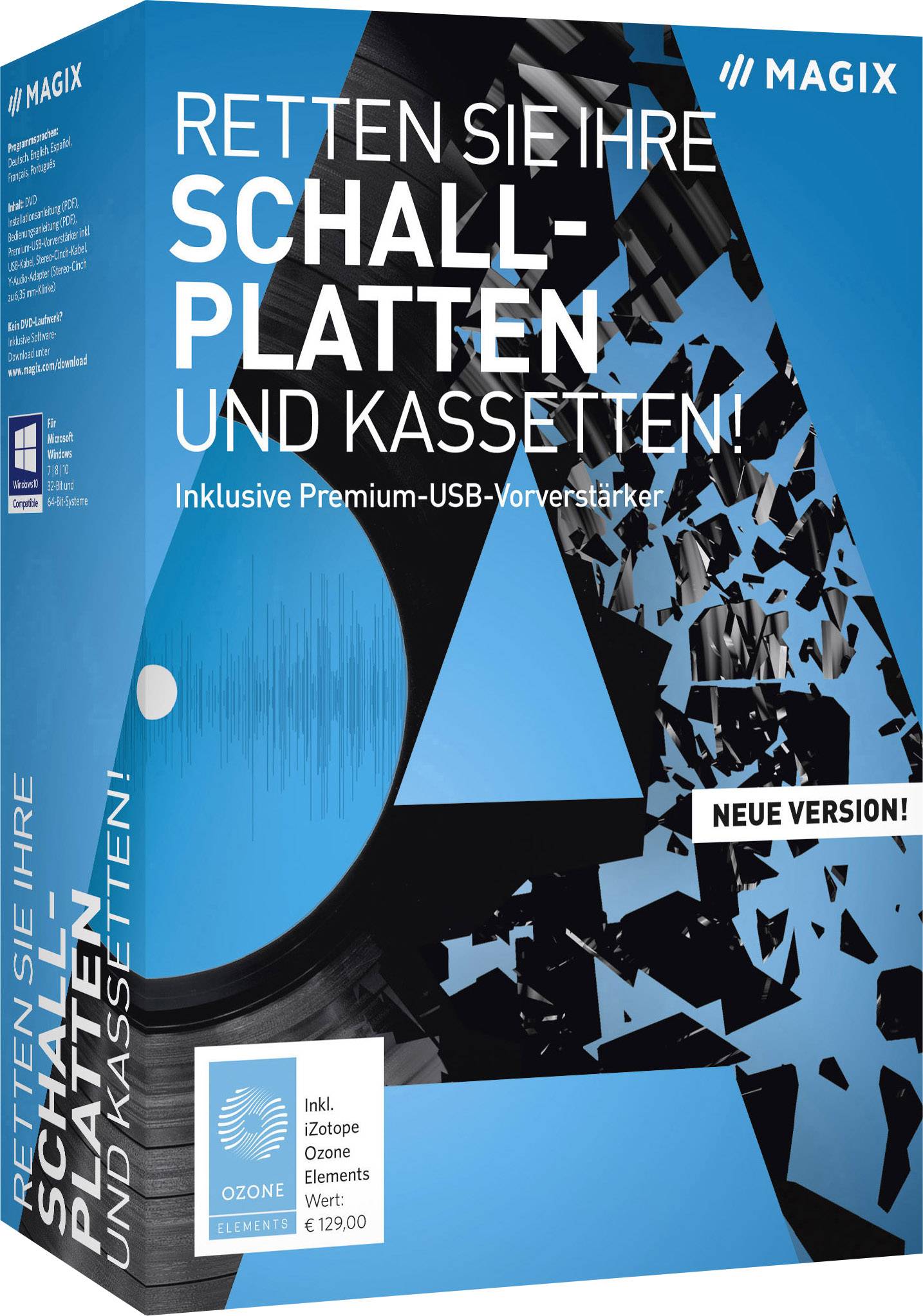 Magix Rette Schallplatten & Kassetten Vollversion, 1 Lizenz Windows Digitalisierungs-Software