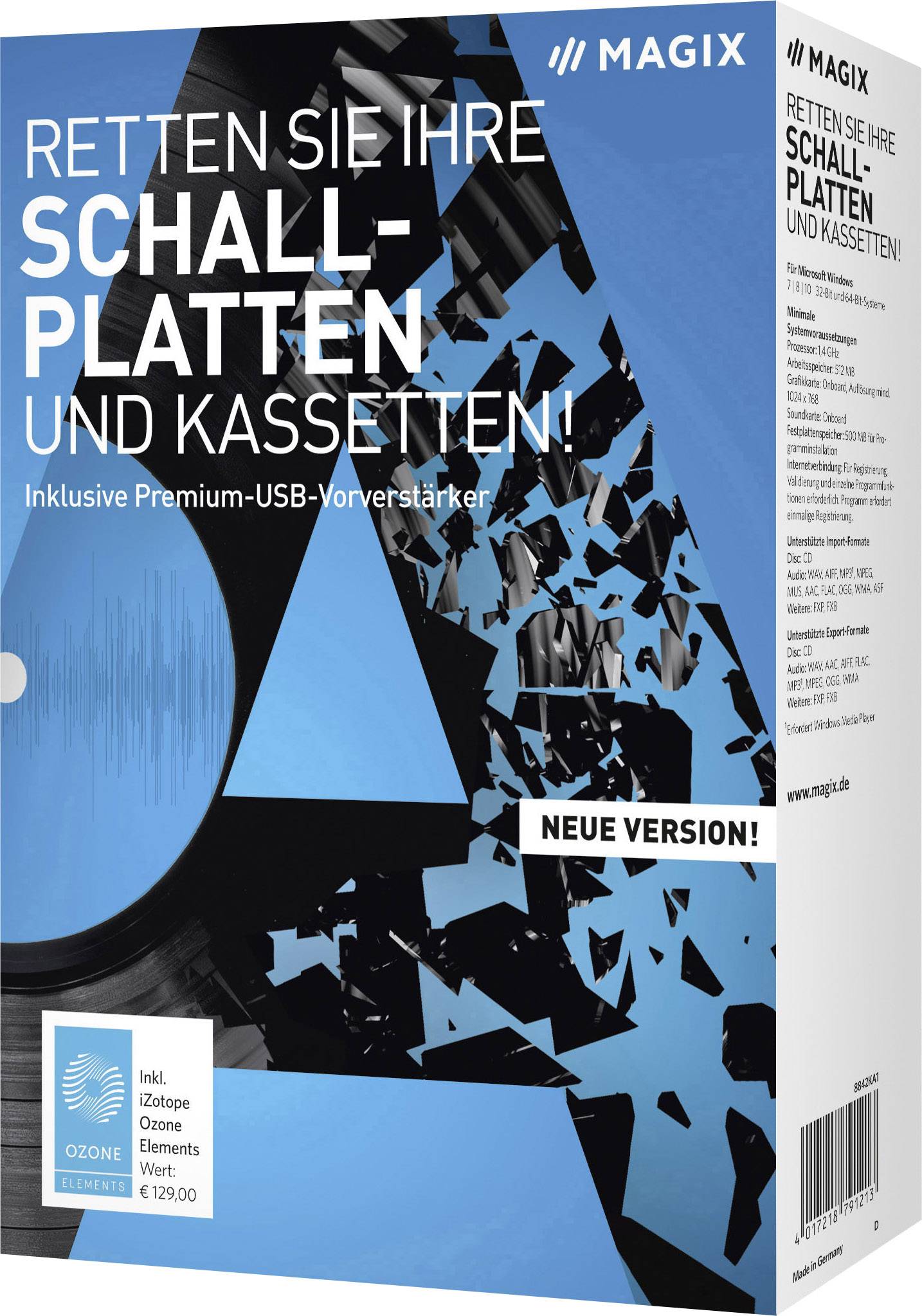 Magix Rette Schallplatten & Kassetten Vollversion, 1 Lizenz Windows Digitalisierungs-Software
