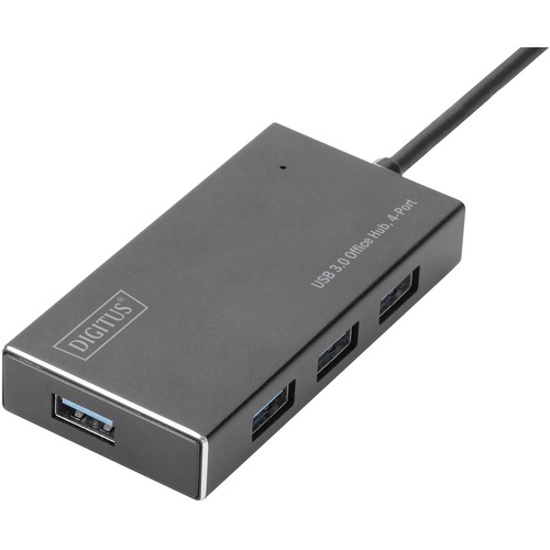 Digitus DA-70240-1 4 Port USB 3.2 Gen 1-Hub (USB 3.0) Metallgehäuse Schwarz
