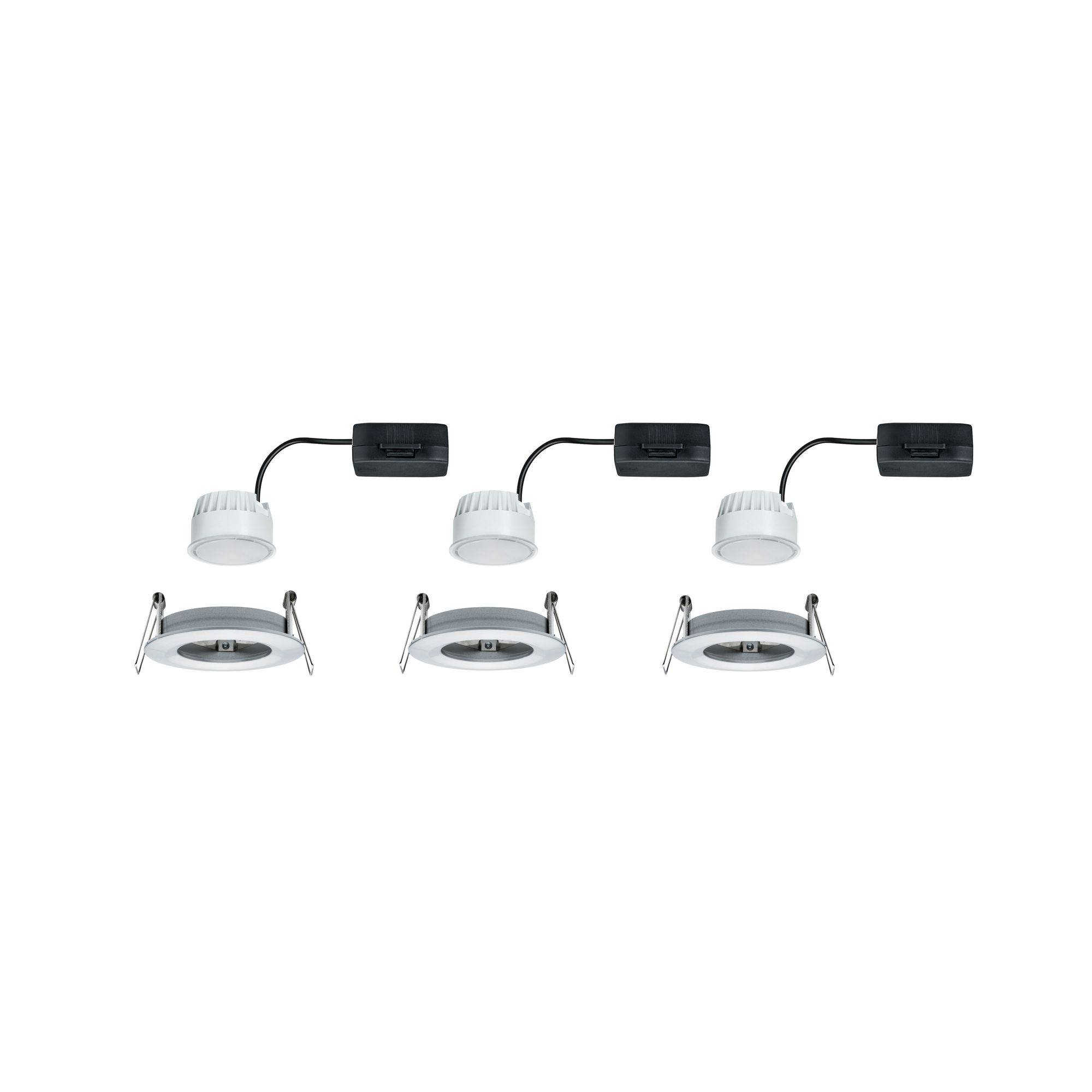 Paulmann Nova Bad-Einbauleuchte 3er Set LED LED 18W IP44 Aluminium (gedreht)