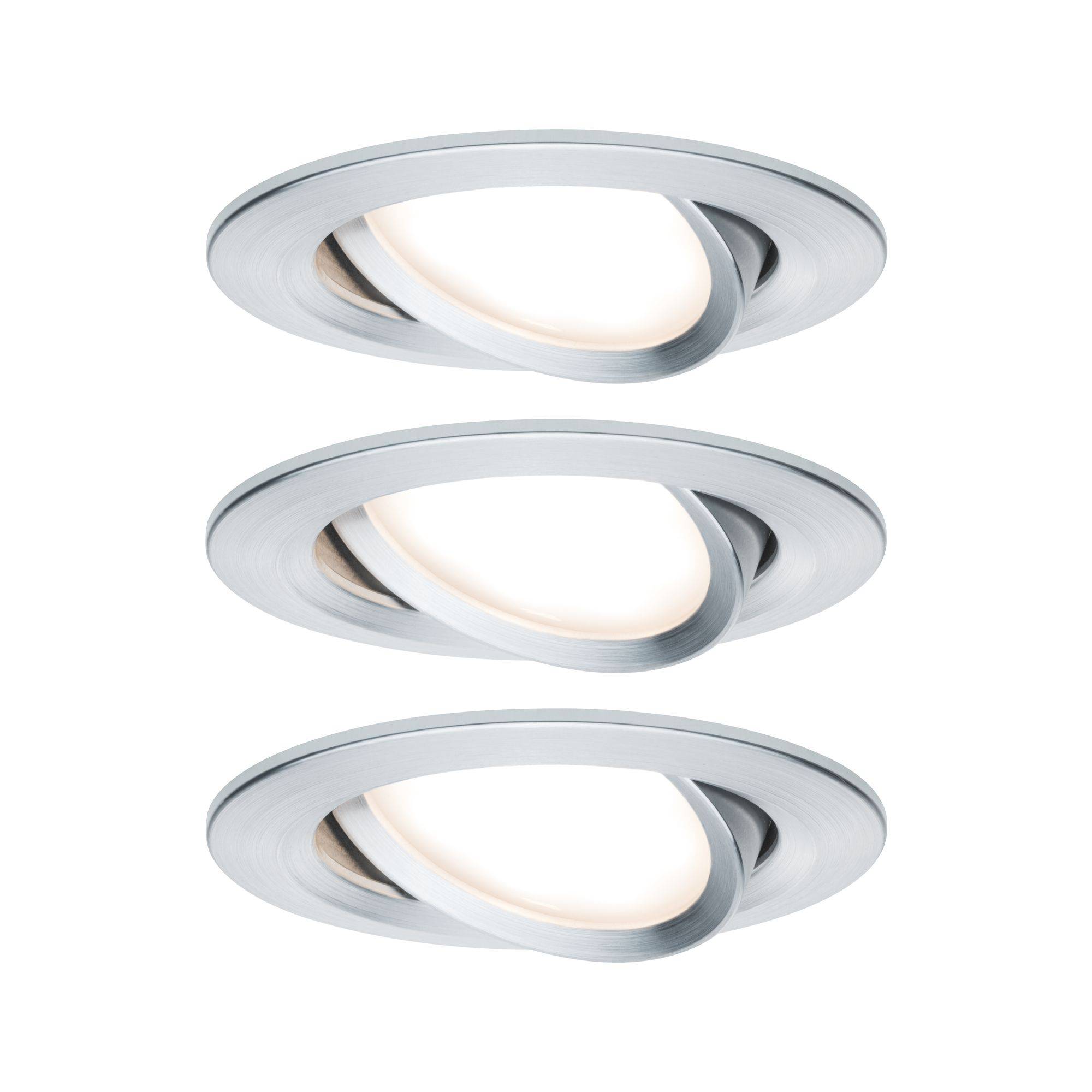 Paulmann 93487 Nova Einbauleuchte 3er Set LED LED 18W Aluminium (gedreht)