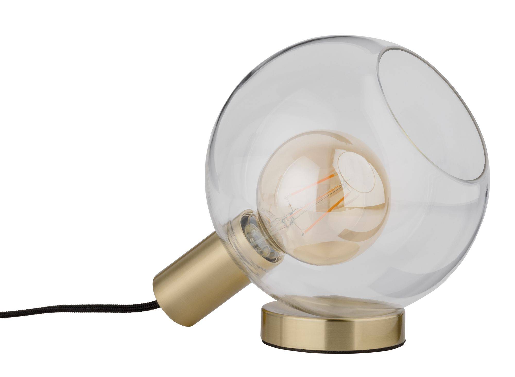 Paulmann Esben 79727 Tischlampe LED E27 20W Messing-antik (gebürstet), Transparent