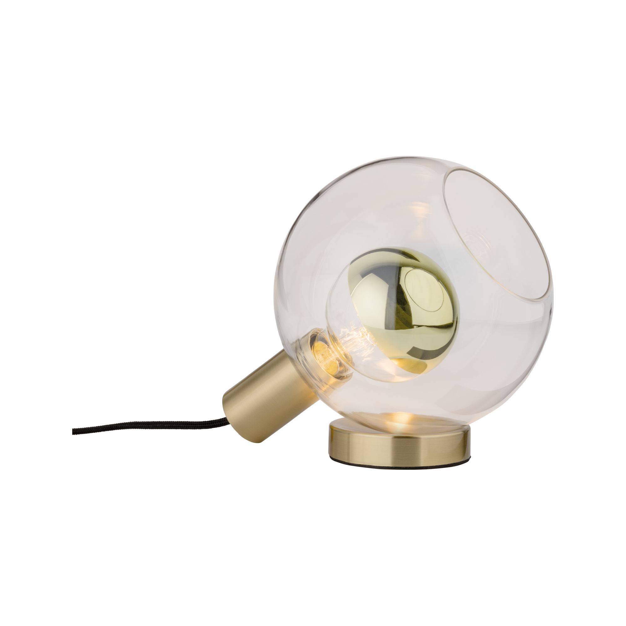 Paulmann Esben 79727 Tischlampe LED E27 20W Messing-antik (gebürstet), Transparent