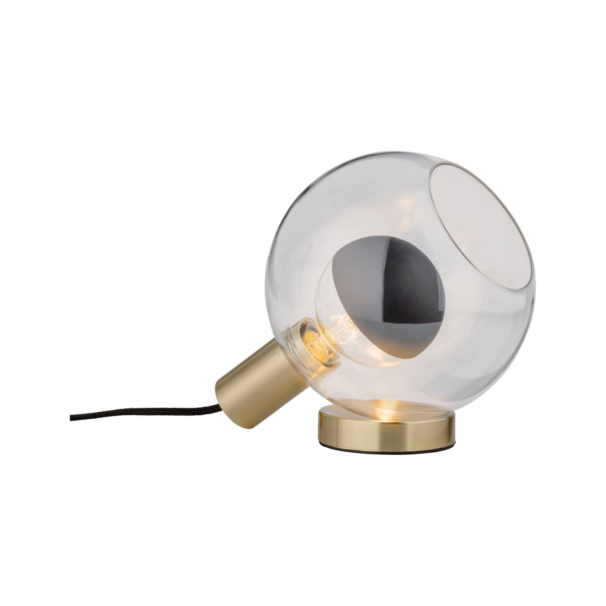 Paulmann Esben 79727 Tischlampe LED E27 20W Messing-antik (gebürstet), Transparent