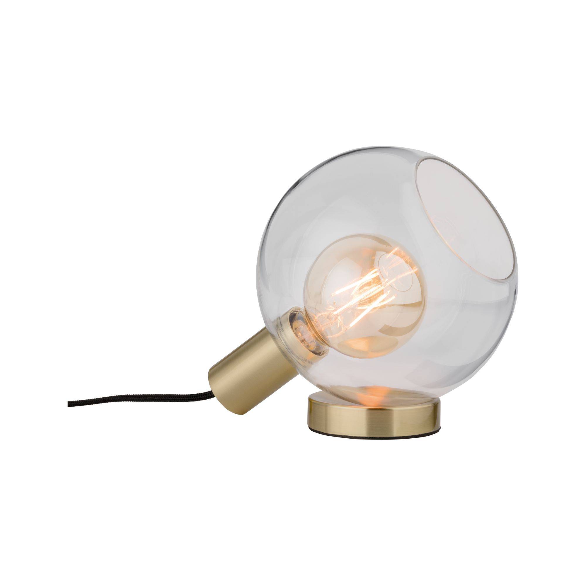 Paulmann Esben 79727 Tischlampe LED E27 20W Messing-antik (gebürstet), Transparent