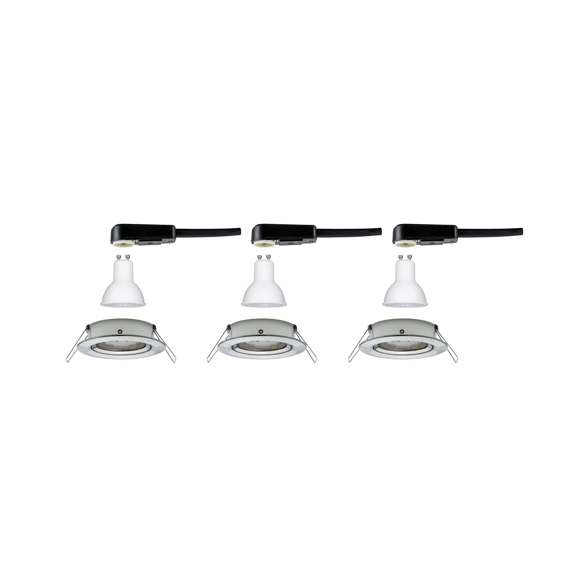 Paulmann 93429 Nova Einbauleuchte 3er Set LED GU10 19.5W Eisen (gebürstet)