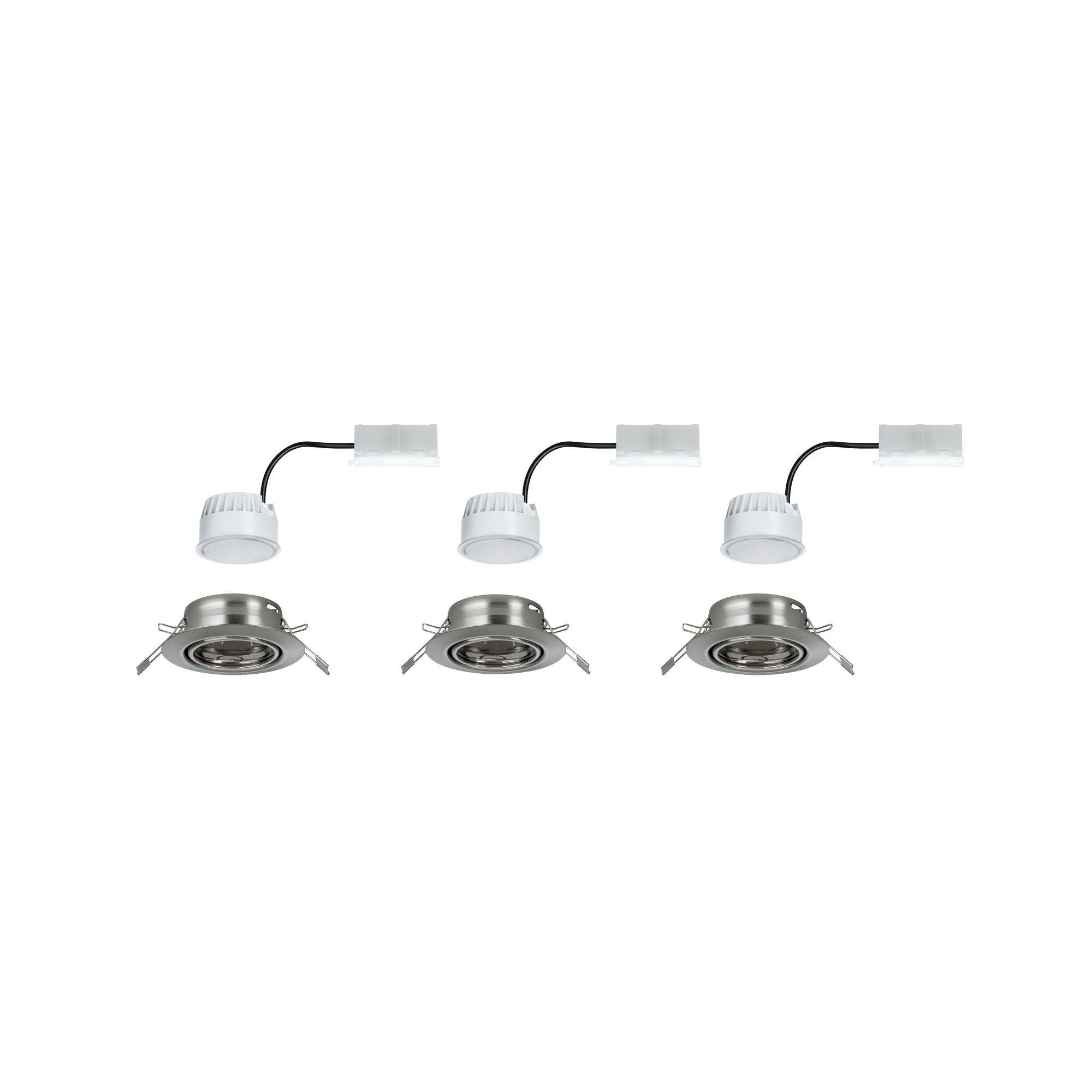 Paulmann 93421 Base Einbauleuchte 3er Set LED LED 15W Eisen (gebürstet)