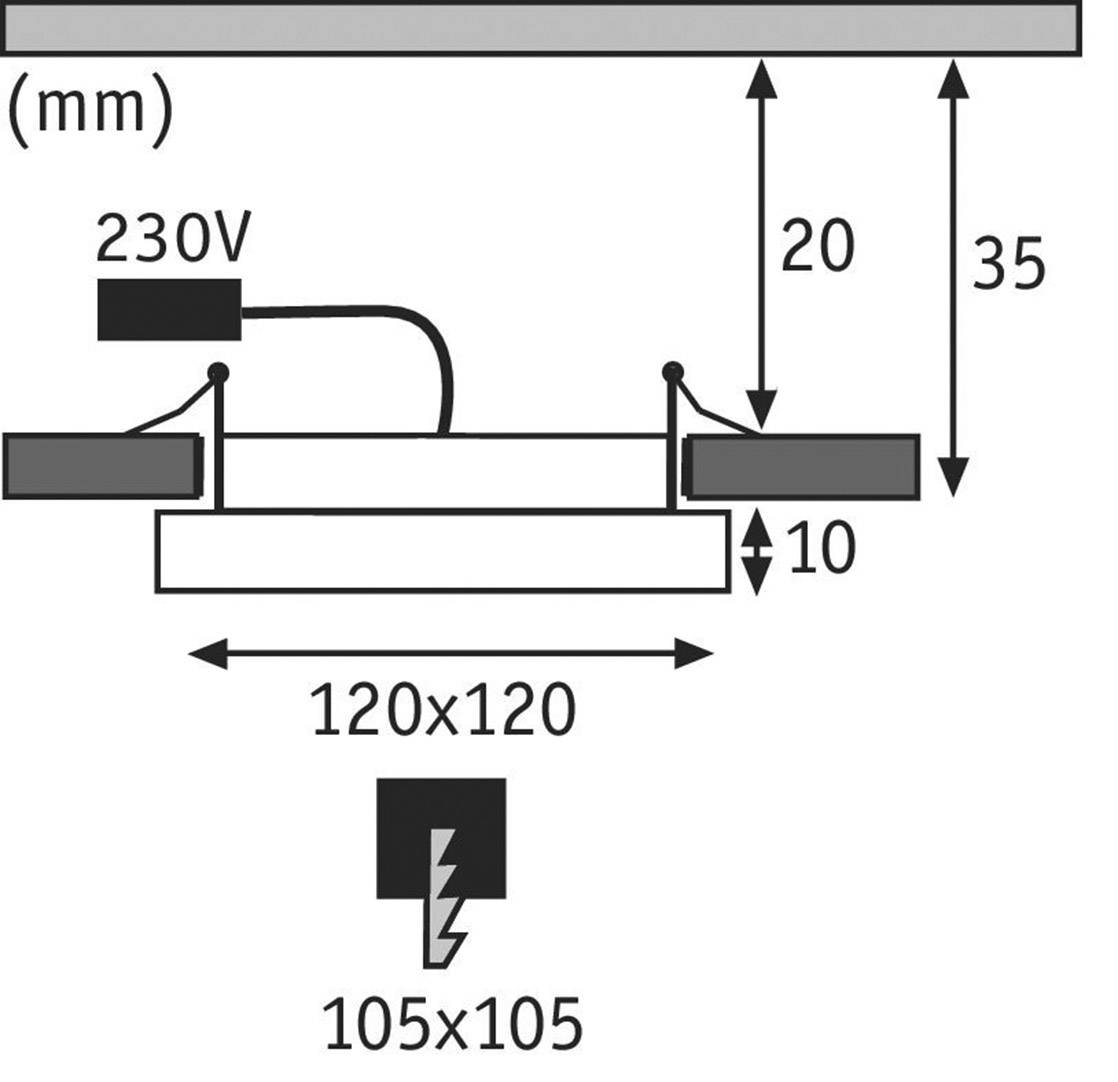 Paulmann Areo LED-Bad-Einbaupanel LED LED fest eingebaut 8W IP44 Weiß (matt)