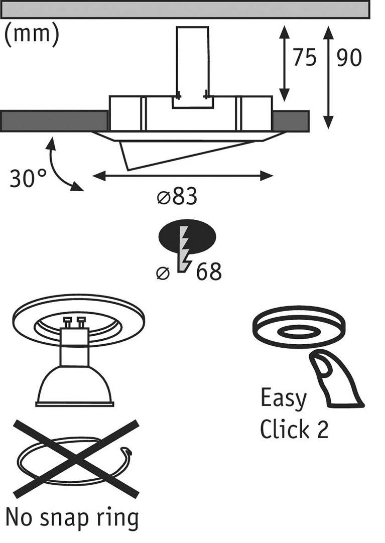 Paulmann 93731 Premium Line Einbauring LED GU10 50W Weiß