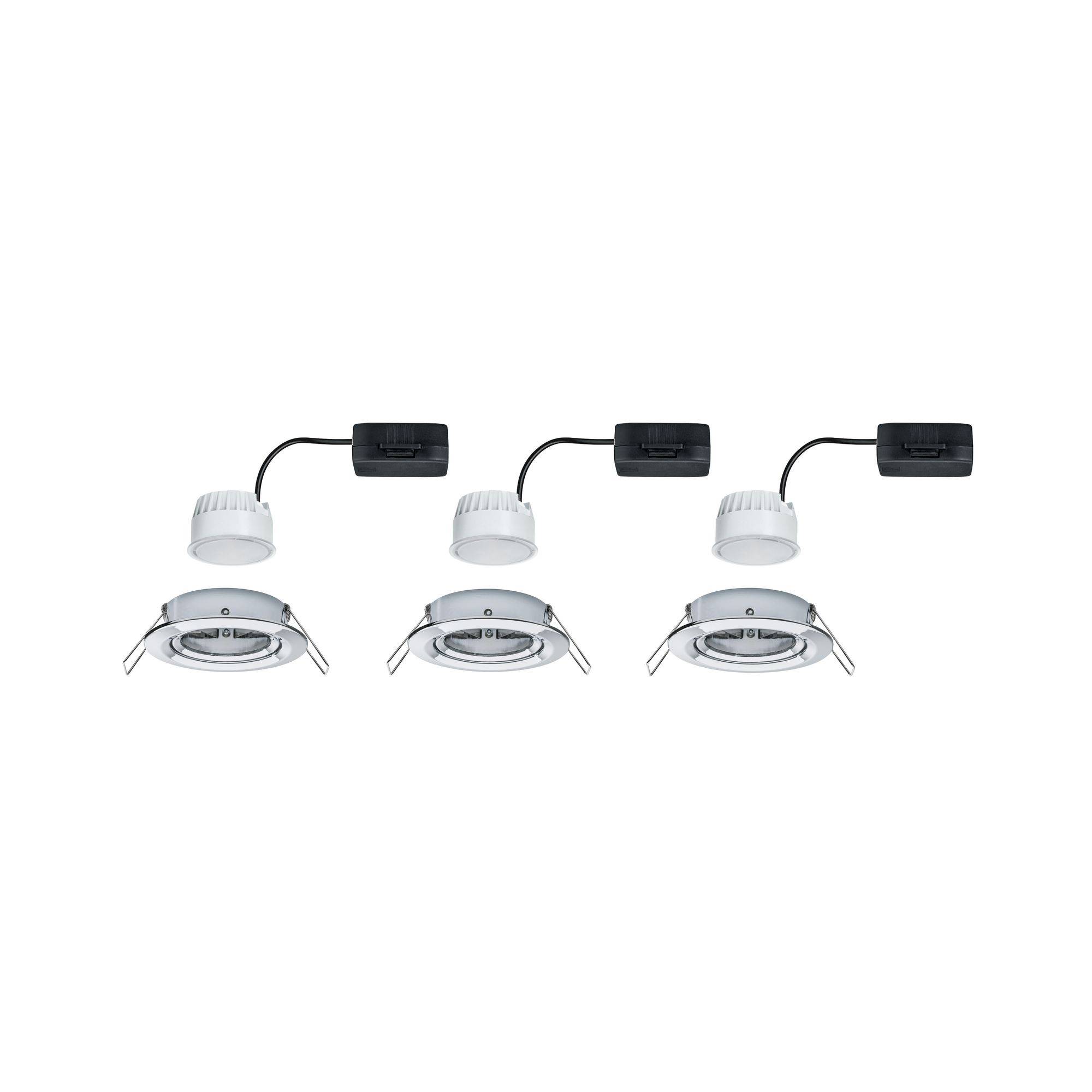 Paulmann 93452 Nova Einbauleuchte 3er Set LED LED 18W Chrom (glänzend)